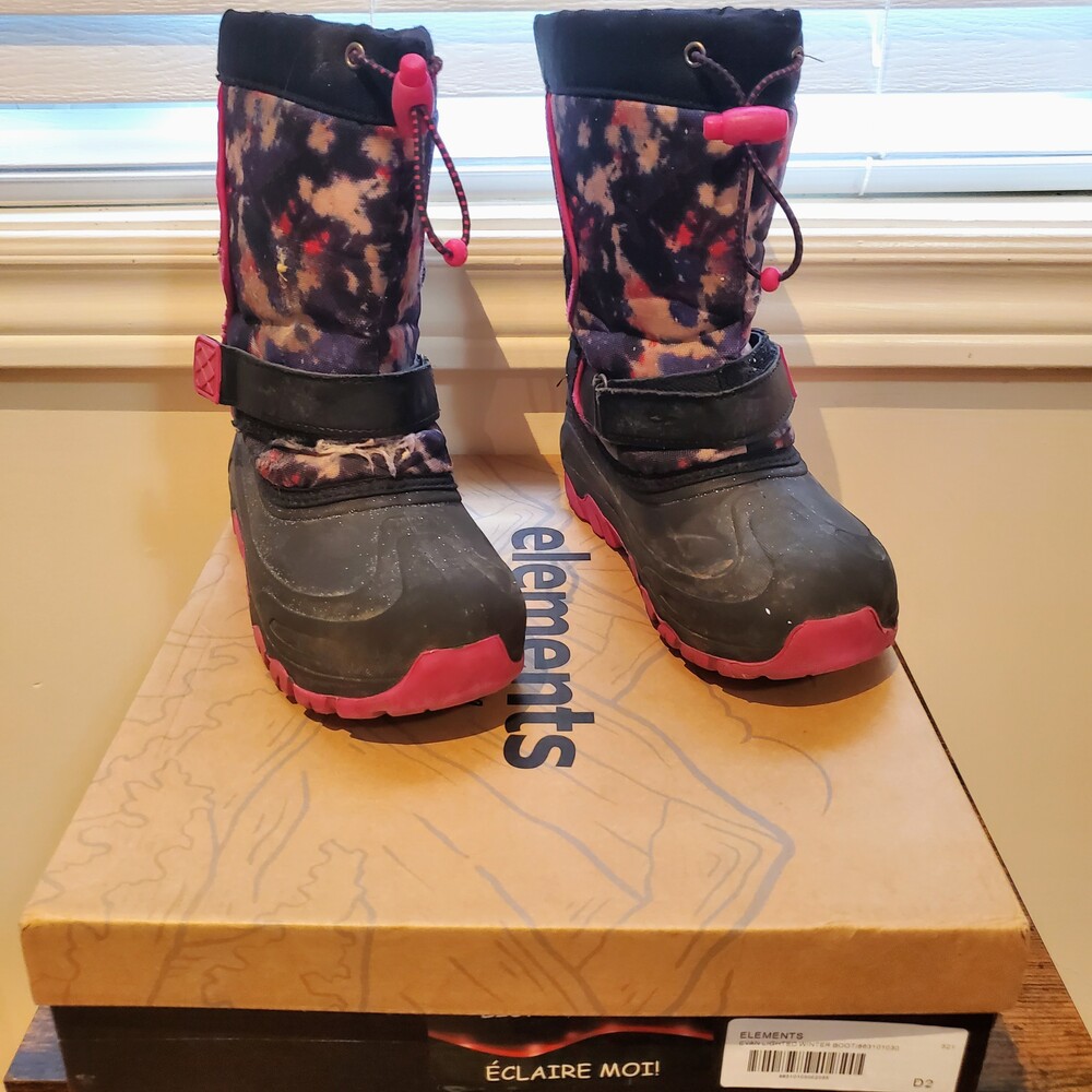 Elements Youth Girls Lighted Waterproof Winter Boots - Size 2